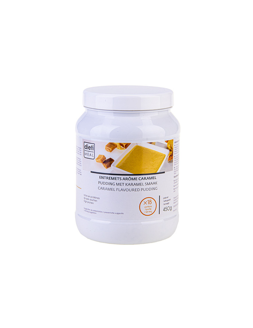 Budino proteico al caramello in barattolo