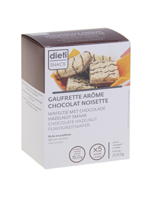 Wafer proteico gusto nocciola e cioccolato