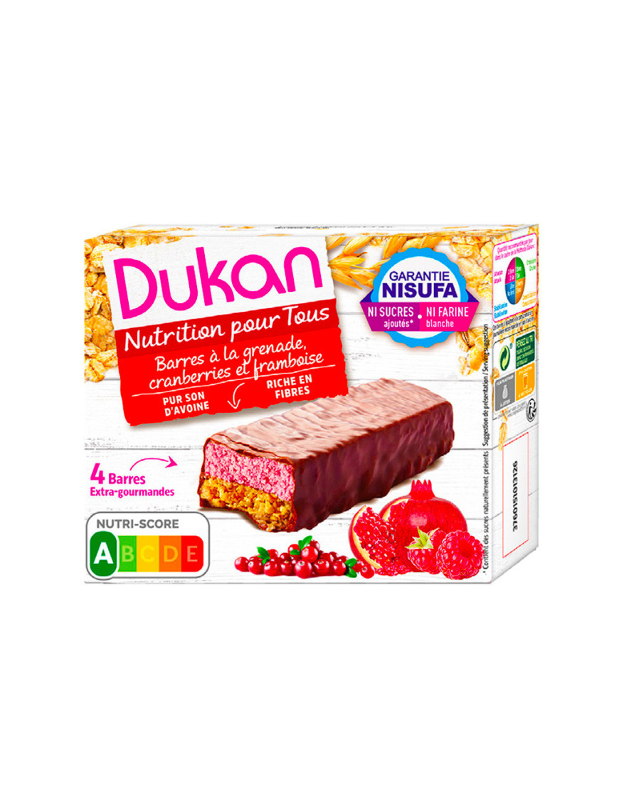 4 barrette Dukan ai frutti rossi e cioccolato