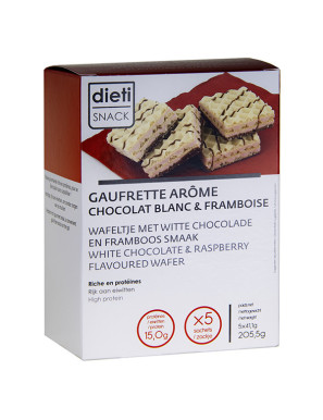 Wafer proteico al cioccolato bianco e lampone