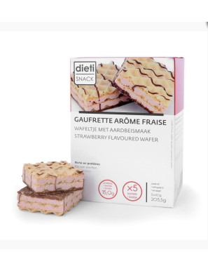 Dietisnack wafer gusto fragola ad elevato contenuto di proteine x 5 