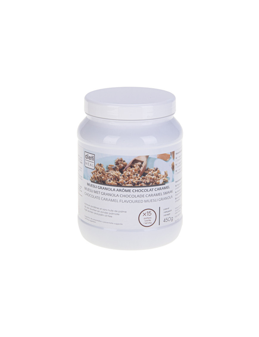 Muesli proteico cioccolato e caramello